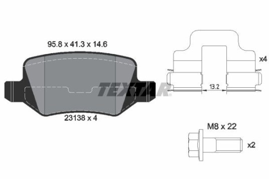 Bremseklosser TEXTAR 2313803 Bremseklosser TEXTAR 2313803
