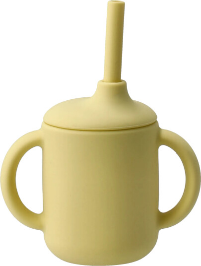 Scandi Living Idun kopp med sugerør silikon 120 ml Lemon