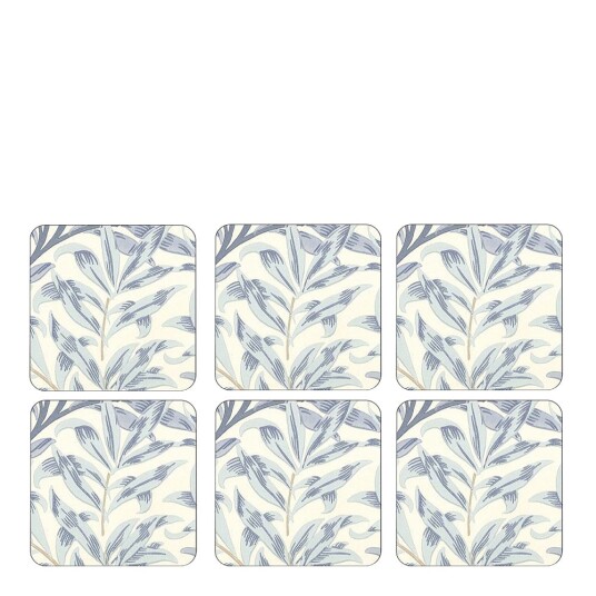 Morris & Co  Willow bough glassunderlag 6 stk blå