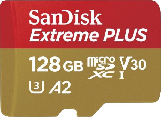 SanDisk Extreme PLUS MicroSD/SD-card - 200/90MB - 128GB