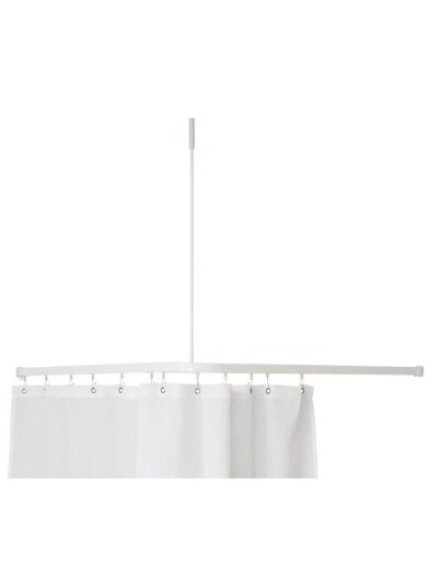 Van Der P Profil 2001 l shaped shower rail 90x90 cm white Van Der P Profil 2001 l shaped shower rail 90x90 cm white