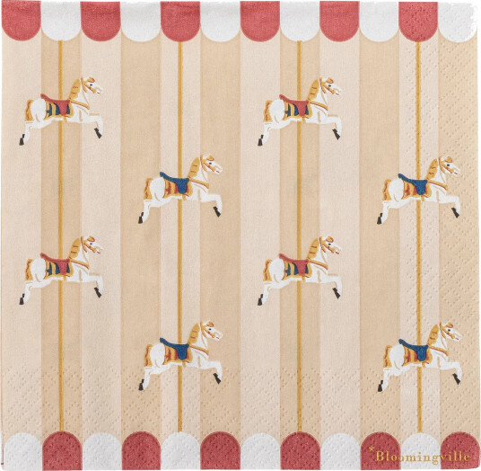 Bloomingville Merry go round serviett 33x33 cm 20 pakning Natur Bloomingville Merry go round serviett 33x33 cm 20 pakning Natur