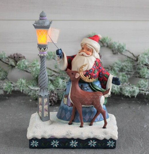 Woodland julenisse med lampe,fra Jim Shore
