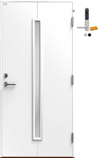 Ytterdør Diplomat Maj Sotet Glass med Yale Doorman Classic Home