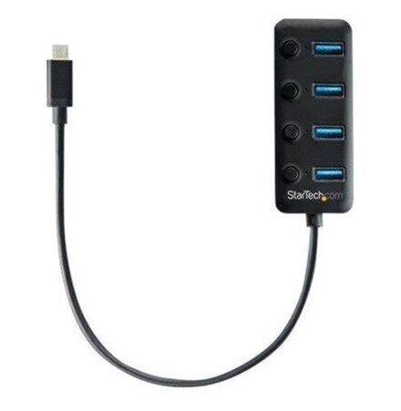 StarTech.com USB-C Hub 4-port USB-hub - 4 porter - Svart StarTech.com USB-C Hub 4-port USB-hub - 4 porter - Svart