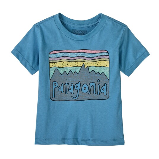 Patagonia Baby Fitz Roy Skies T Shirt Shore Blue 6 12mnd