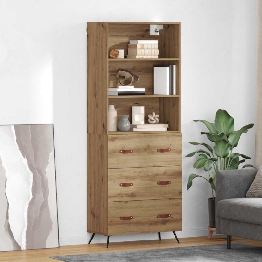  Høyskap med skuff Artisan Eik 69,5 x 34 x 180 cm Konstruert tre