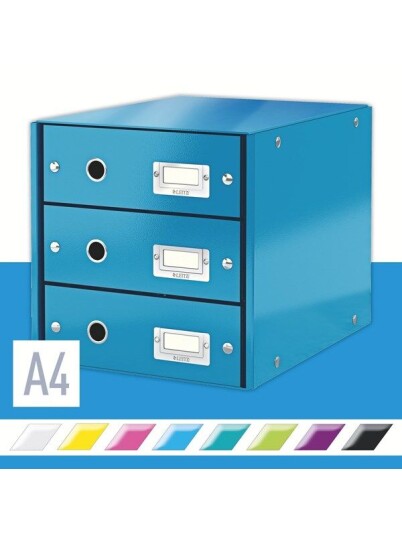 Leitz Skuffkabinett Click & Store WOW 3 skuffer Leitz Skuffkabinett Click & Store WOW 3 skuffer
