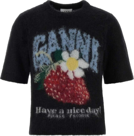 Ganni Dame Strikkevarer Svart L, Ganni Dame Strikkevarer Svart L,