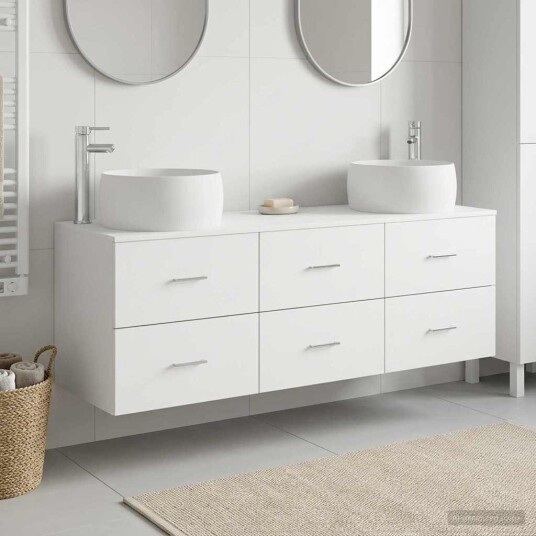 vidaXL Baderomsinnredningssett 3 stk. Hvit 49,5 x 44,5 x 66 cm vidaXL Baderomsinnredningssett 3 stk. Hvit 49,5 x 44,5 x 66 cm