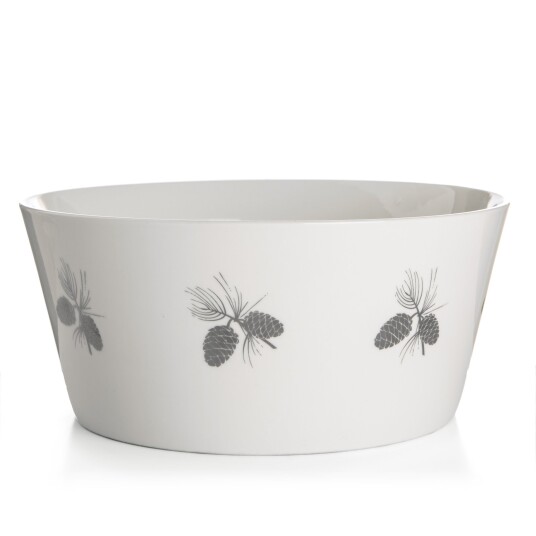 Skål Kongle m/sølvdekor hvit ø:24cm