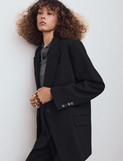 Mango Suit Blazer With Flap Pockets - Black - L