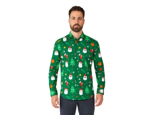 Oppo Merchandise Group B.v. Juleskjorte Festivity Green