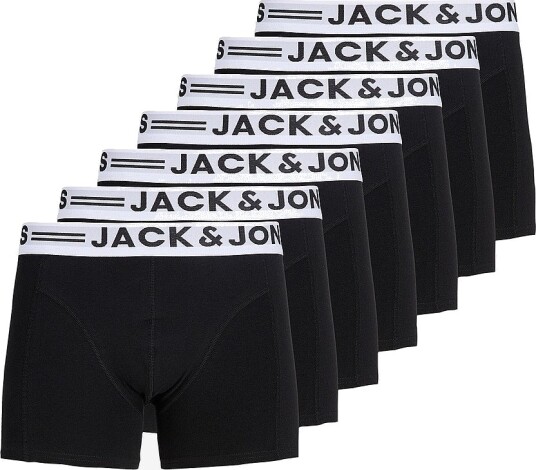 Jack & Jones Boksershorts Jacsense Trunks 7 pakning Svart