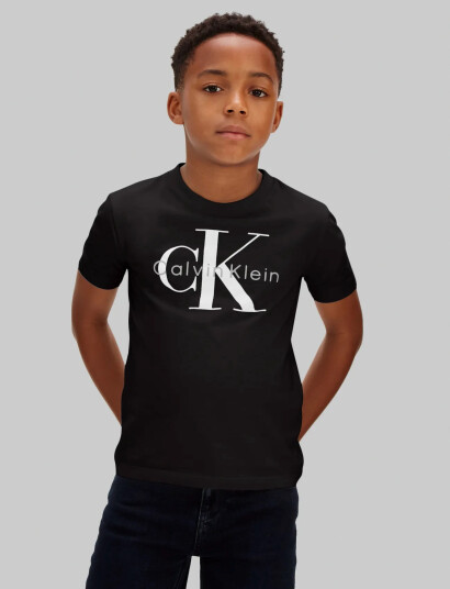 Calvin Klein Ck Mono Logo Ss T Shirt Black 128