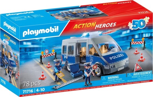 Playmobil Action Heroes Politibil Med Veisperring 4+ År 78 Deler