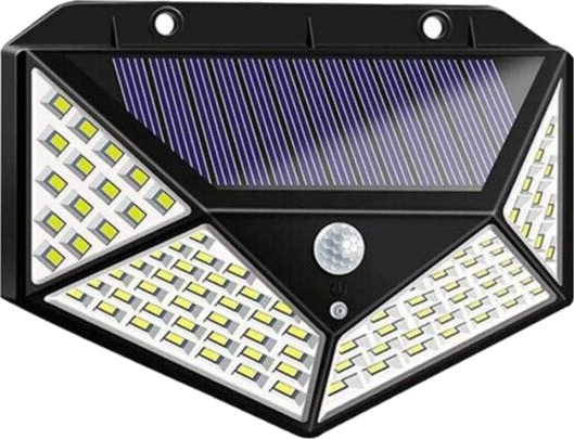 Solcellelampe med bevegelsessensor - Solcellevegglampe Bevegelsesdetektor Sort Solcellelampe med bevegelsessensor - Solcellevegglampe Bevegelsesdetektor Sort