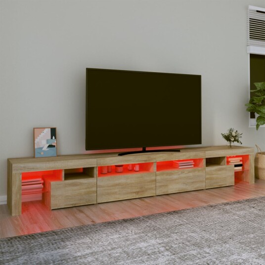  TV-benk med LED-lys sonoma eik 260x36,5x40 cm 8720845649685