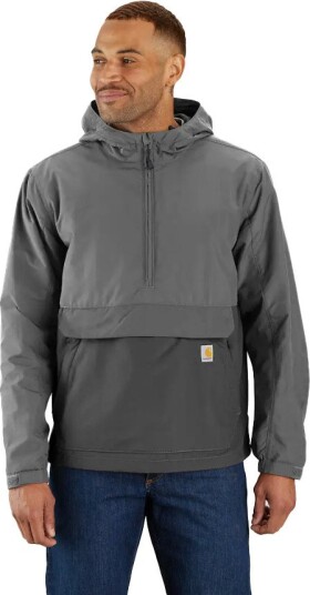 Carhartt Men's Rain Defender Loose Fit Lightweight Packable Anorak Steel/gravel M Carhartt Men's Rain Defender Loose Fit Lightweight Packable Anorak Steel/gravel M