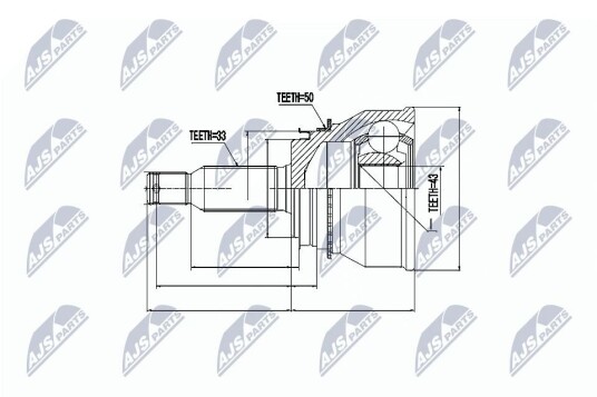 Nty Drivknute drivaksel NTY NPZ MS 038