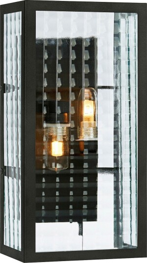 Markslöjd   Vegglampe Fulham Svart/klart glass   Svart