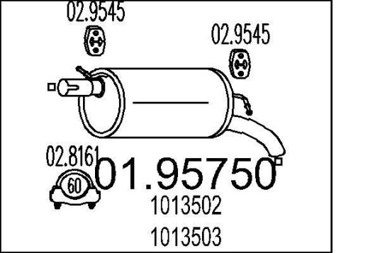 Bakre eksospotte MTS 01.95750