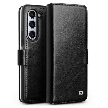 Samsung Galaxy Z Fold5 Qialino Classic Lommebok-deksel I Lær Svart