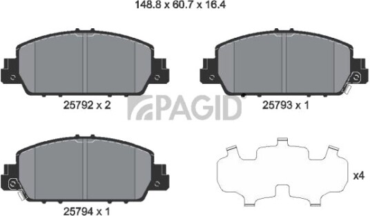 PAGID T2332N Bremseklosser PAGID T2332N Bremseklosser