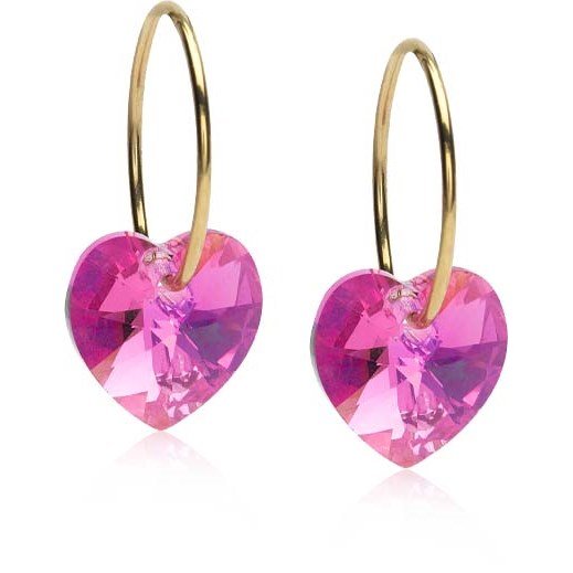 Blomdahl Golden Titanium Ear Ring 14 mm Heart 10 mm Rainbow Rose Blomdahl Golden Titanium Ear Ring 14 mm Heart 10 mm Rainbow Rose