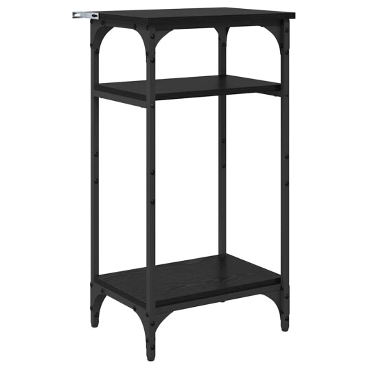 Sidetabell med hylle Svart Eik 40 x 30 x 75 cm Konstruert tre