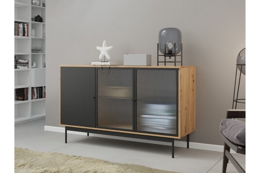 Vitrineskap Kintore 90 cm Svart