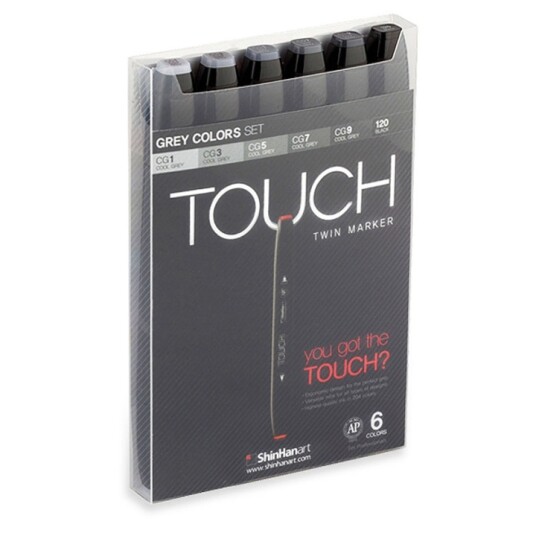 Touch Twin Marker 6-set Grey Touch Twin Marker 6-set Grey