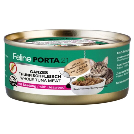 Porta 21 Feline Tunfisk med Sjøtang 156 g - Våtfôr til Voksne Katter