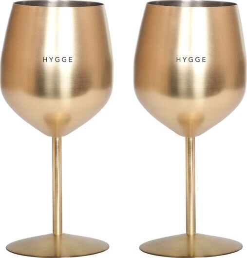 Pictureit   Vinglass stål HYGGE 45 cl 2 stk gull