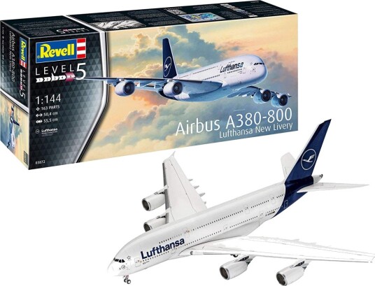 Revell Lufthansa Airbus A380-800 Modellfly Byggesett 1:144