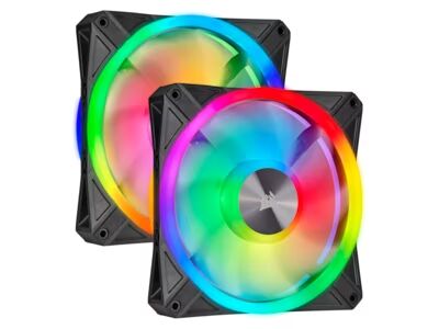 Corsair QL140 RGB 140mm Kabinettvifter 2-pakk med PWM og 26 dBA Corsair QL140 RGB 140mm Kabinettvifter 2-pakk med PWM og 26 dBA
