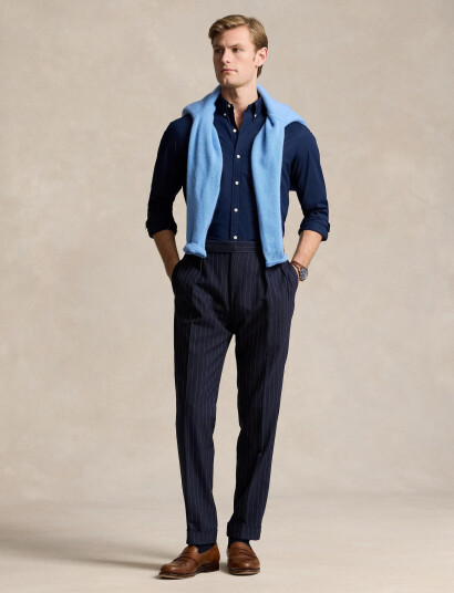 Polo Ralph Lauren Slim Fit Stretch Poplin Shirt - Navy - M