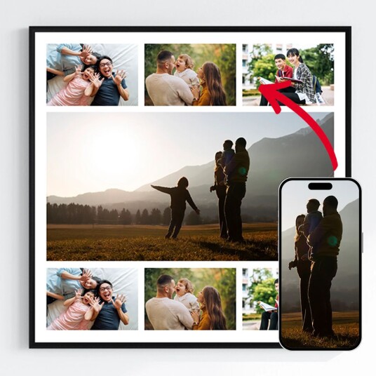 'Personlige Plakater – Last opp dine egne bilder – 7 Bilder Kvadrat'