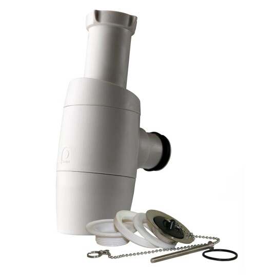 Pipelife Smartline Vannlås 40mm med Ventil, Kjede og Propp Hvit Pipelife Smartline Vannlås 40mm med Ventil, Kjede og Propp Hvit