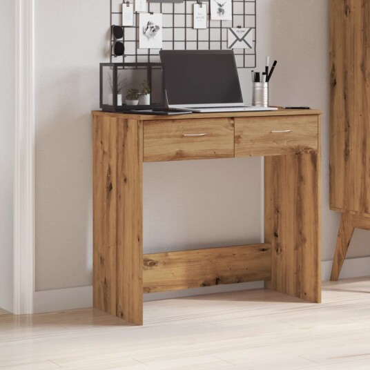  Skrivebord sonoma eik 80x40x75 cm konstruert tre