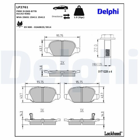 Bremseklosser DELPHI LP2761 Bremseklosser DELPHI LP2761