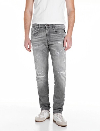 Replay Anbass Trousers Slim Aged Grey 34 x 32 Replay Anbass Trousers Slim Aged Grey 34 x 32