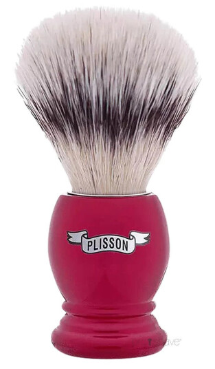 Plisson Shaving Brush, High Mountain White Fibre & Pearl RedSize 12