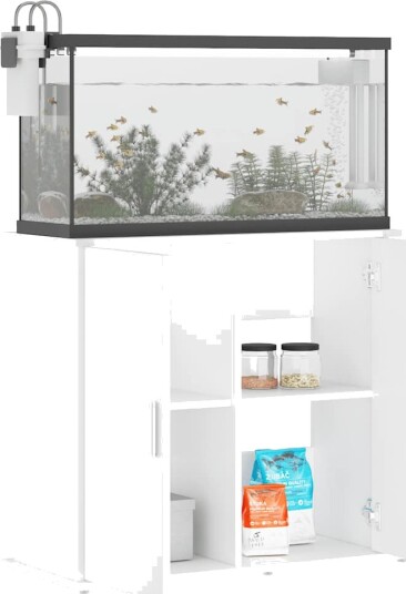 Akvariumstativ Hvit 81X36X73 cm Konstruert Tre