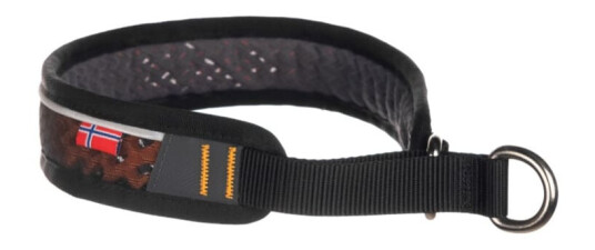 Non-stop Dogwear Rock Halsbånd V2 XL Svart/Oransje - Pustende med Refleks