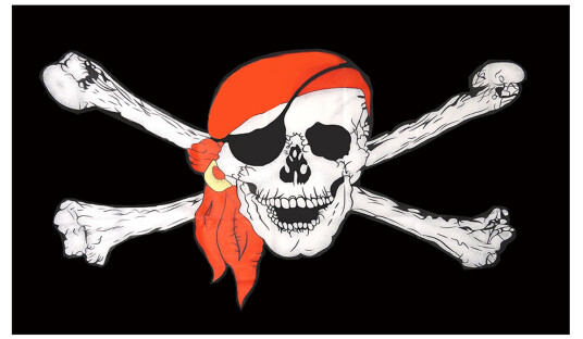 Henbrandt Flagg Jolly Roger med Skjerf