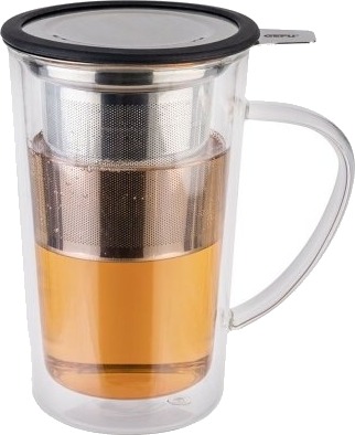 Gefu Mira Single/Enkelt 0,235 L Sort Gjennomsiktig Glass Silikon Rustfritt Stål Kopp Te