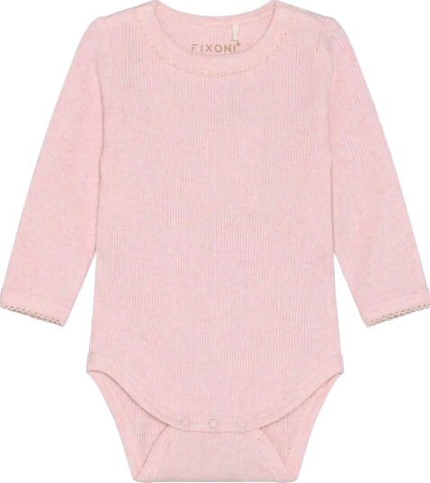 Blå Body Ls Melange Rib   Pink   56