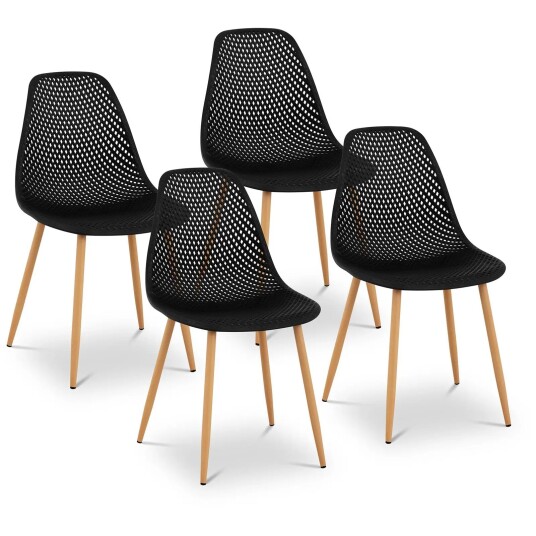 Fromm & Starck Stol - 4 stk. maks 150 kg sete 52 x 46,5 cm sort 10260131