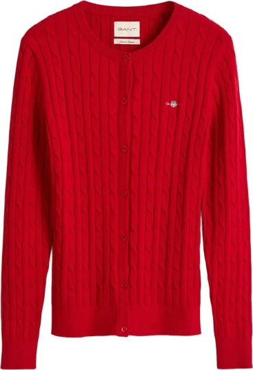 Gant Stretch Cable Knit Cardigan RUBY RED XXL Gant Stretch Cable Knit Cardigan RUBY RED XXL